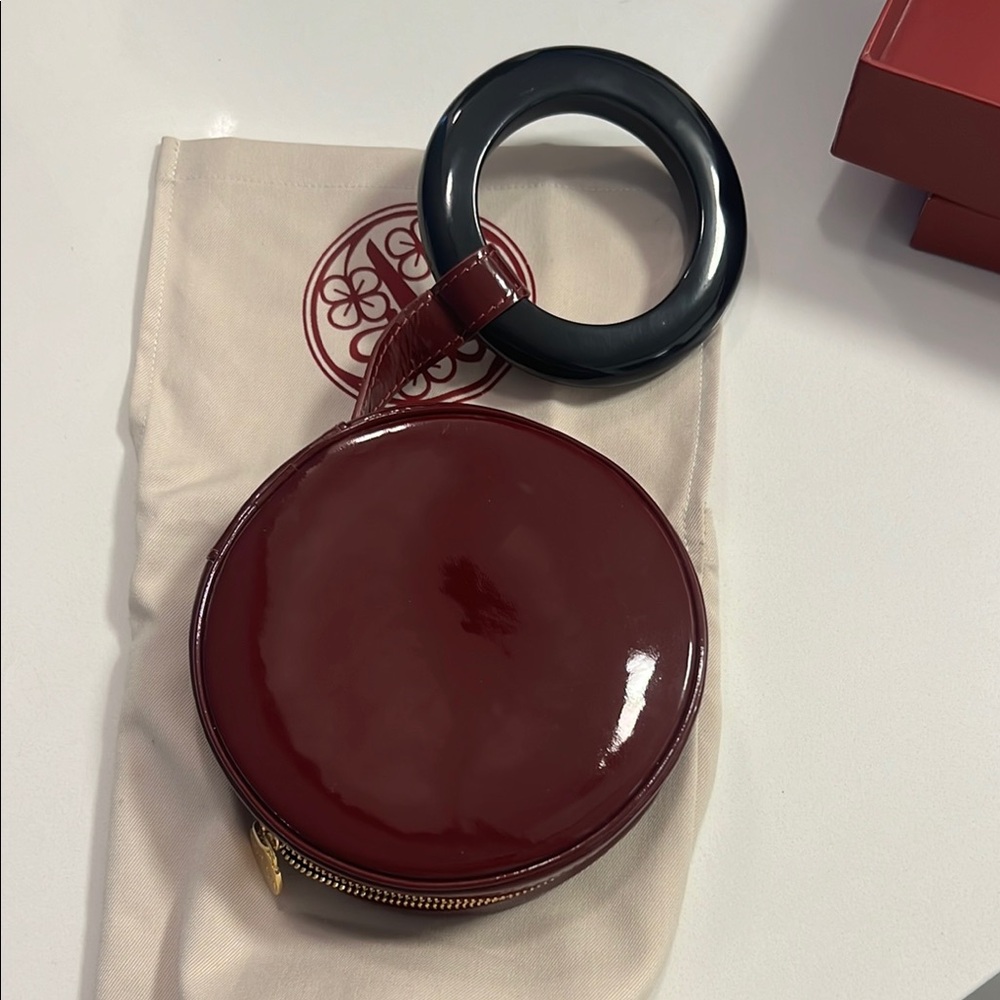 Perrin Burgundy Patent Leather Wristlet